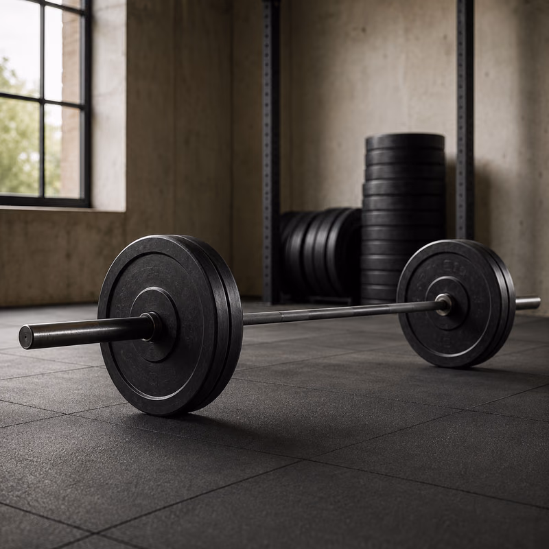 CAP Economy Olympic Weight Set, 7ft Barbell and Bumper Plates, 260 lb